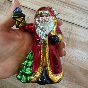 Christmas Fantasy Limited Wonderland Santa Collection Ceramic Santa 5" Metallic
